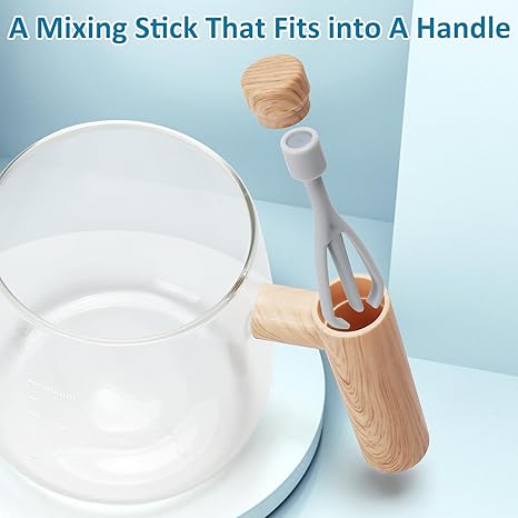 Electric Self Stirring Glass Coffee Mug with Lid & Handle