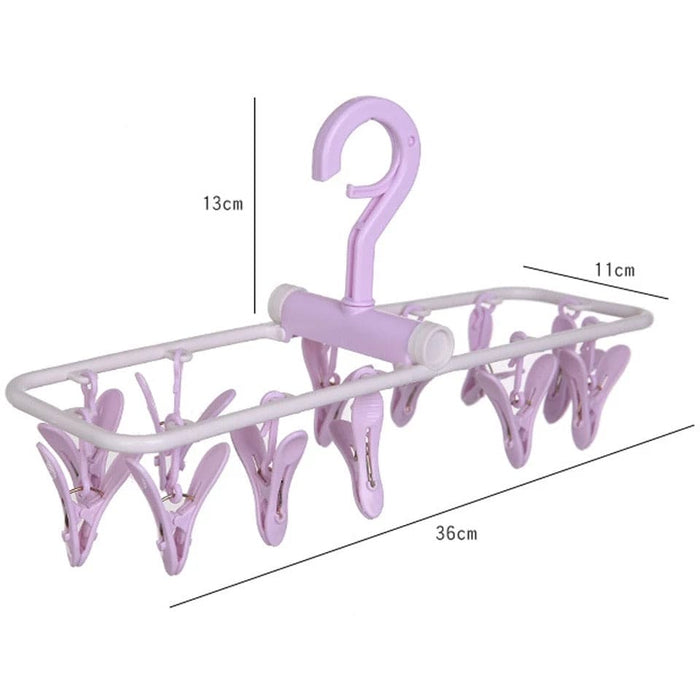 12 Clip Folding Drying Rack