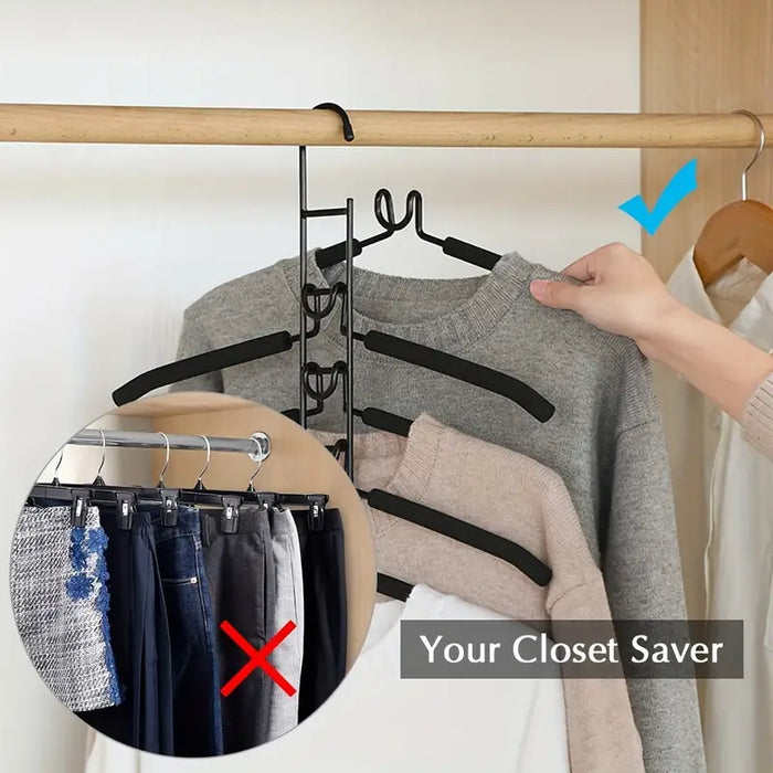 Detachable Anti-Slip 5 In 1 Multilayer Hanger