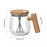 Electric Self Stirring Glass Coffee Mug with Lid & Handle