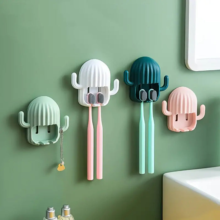 Wall Mounted Cactus Toothbrush Holder