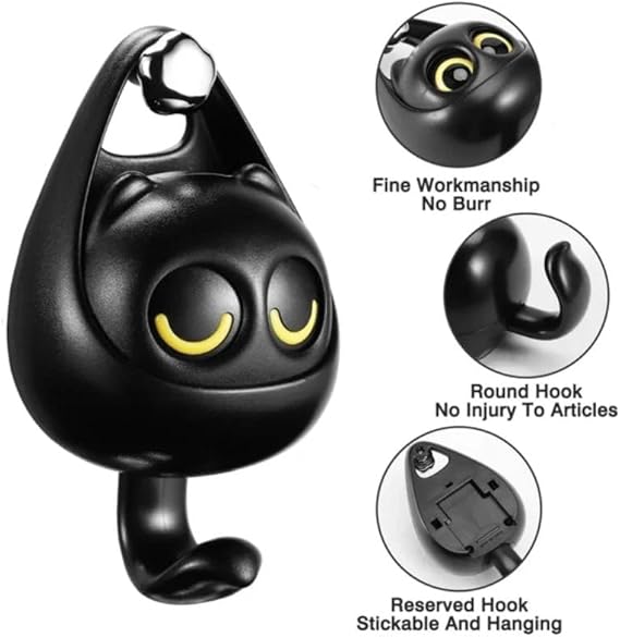 Multipurpose Wall Mounted Cat Shape Hanging Hooks