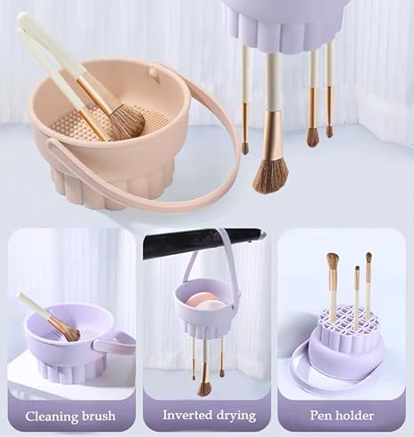 3 In 1 Silicone Cosmetic Brush Cleaner Bowl