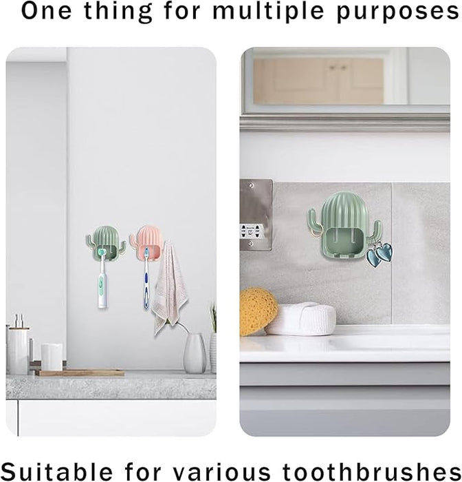 Wall Mounted Cactus Toothbrush Holder