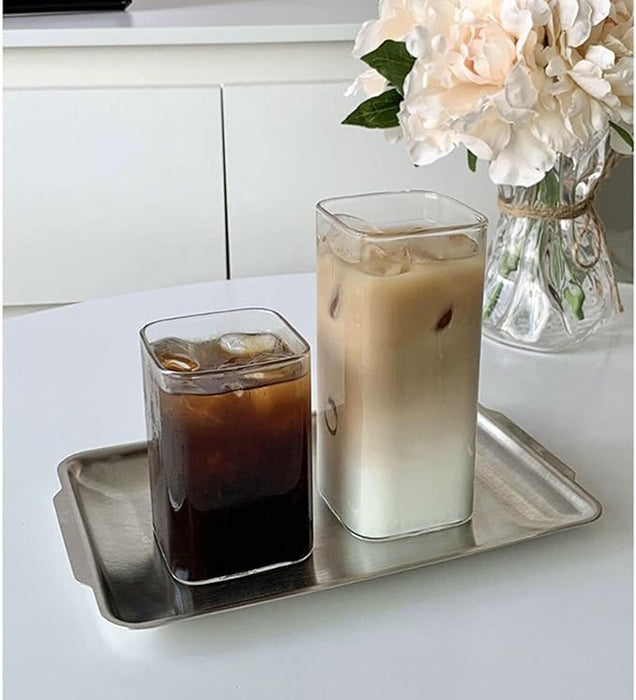 Beautiful Design High Quality Transparent drinking Glass with Straw