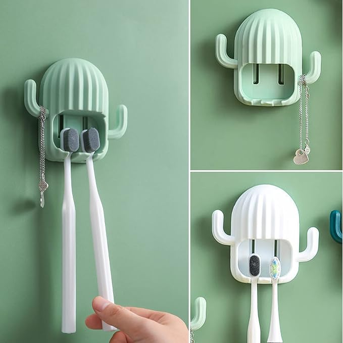 Wall Mounted Cactus Toothbrush Holder