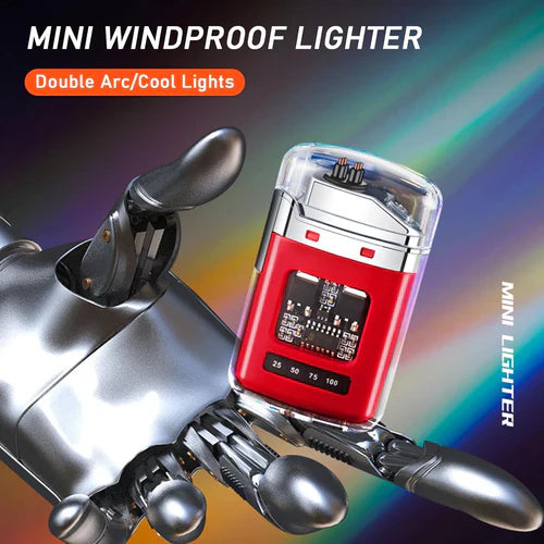 Rechargeable Dual Electric Arc Lighter with LED Display