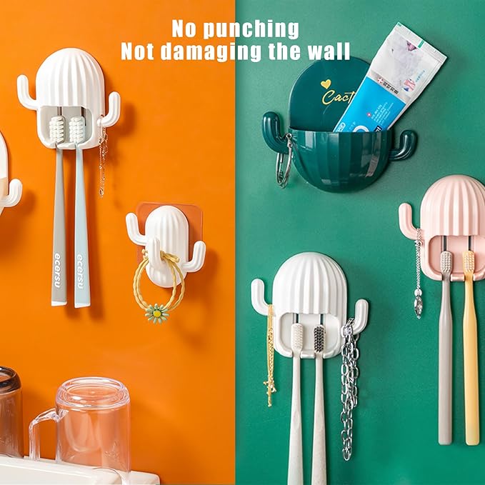 Wall Mounted Cactus Toothbrush Holder