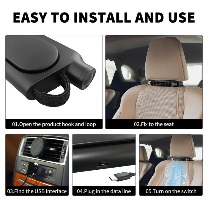 Portable Car Headrest Backseat Cooling Fan
