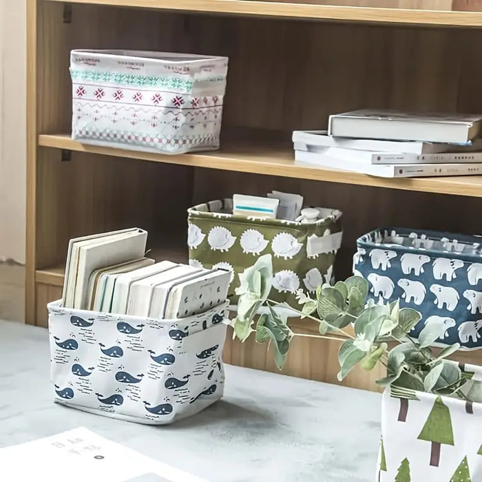 Foldable Mini Fabric Storage Basket