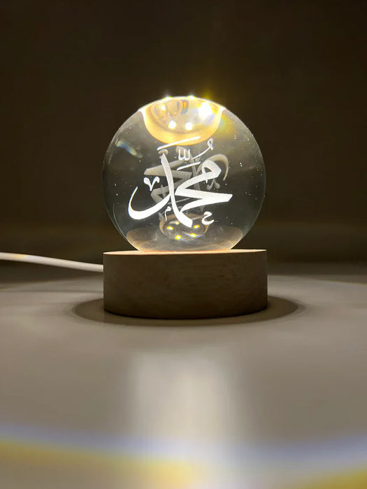 3D Crystal Ball Lamp Different Design for Muslim Lovers