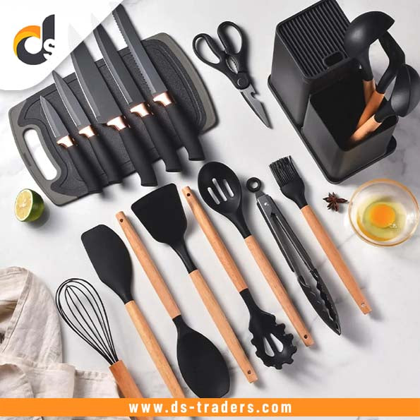 19-Piece Silicone Kitchen Utensil Set