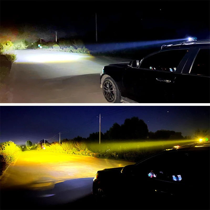 12V Motorcycle Mini Driving Light Dual Colo