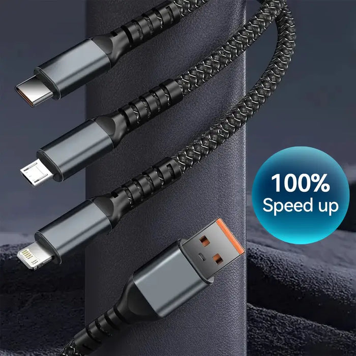 100W 3 in 1 Fast Charging Cable