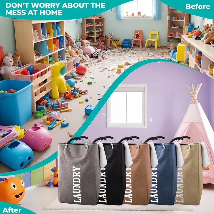 Foldable Laundry Basket With Handle